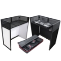 ProX Vista Mobile DJ Booth Workstation, Black Frame